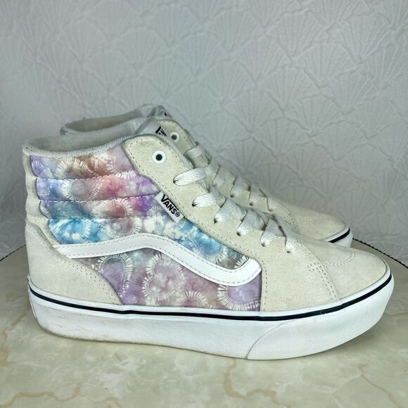 Vans Filmore High Top Platform Sneakers 6.5 Heart Tie Dye Streetwear Retro Shoes - Picture 1 of 11